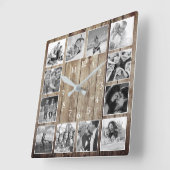 Horloge Carrée Maison de ferme moderne Famille Rustique Collage p (Angle)