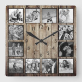 Horloge Carrée Maison de ferme moderne Famille Rustique Collage p (Recto)