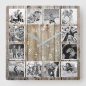 Horloge Carrée Maison de ferme moderne Famille Rustique Collage p (Recto)
