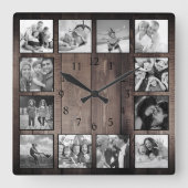 Horloge Carrée Maison de ferme moderne Famille Rustique Collage p (Recto)