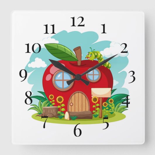 Horloge Carrée Maison de l'école Apple (Recto)