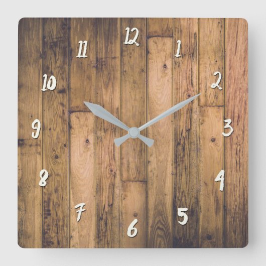 Horloge Carrée Maison rustique Grange en bois Planks Ferme (Recto)