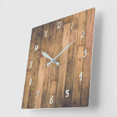 Horloge Carrée Maison rustique Grange en bois Planks Ferme (Angle)