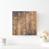 Horloge Carrée Maison rustique Grange en bois Planks Ferme (Maison)