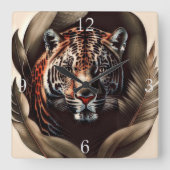 Horloge Carrée Majestic Jaguar - Roi De La Jungle (Recto)
