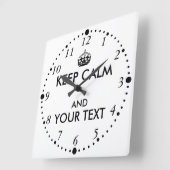 Horloge Carrée Make Your Own Keep Calm Your Text Clock Custom (Angle)