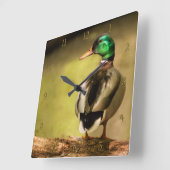 Horloge Carrée Mallard Duck (Angle)