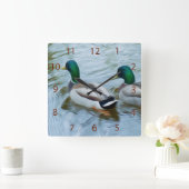Horloge Carrée Mallard Ducks (Maison)