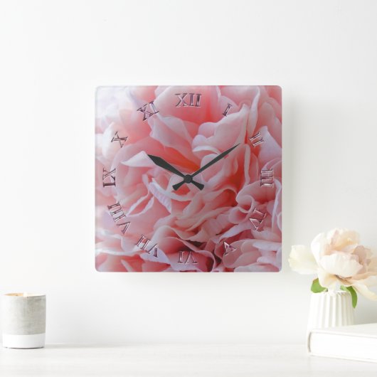 Horloge Carrée Mallow rose (Maison)