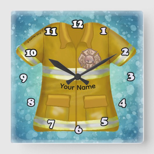 Horloge Carrée Maltese Cross Firefighter (Recto)