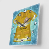 Horloge Carrée Maltese Cross Firefighter (Angle)