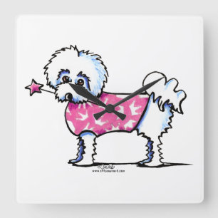 Horloge Carrée Maltese Lil Princess