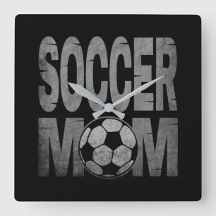 HORLOGE CARRÉE MAMAN FOOTBALL