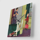 Horloge Carrée Maman, I Cleaned My Room ! (Angle)