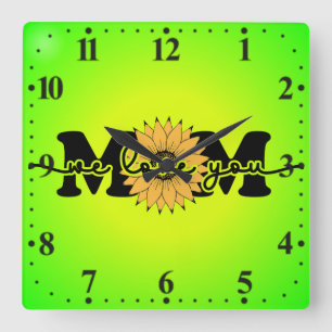 Horloge Carrée Maman je t'aime - Fête des mères 