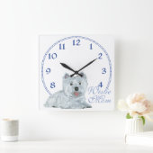 Horloge Carrée Maman Westie (Maison)