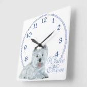 Horloge Carrée Maman Westie (Angle)