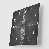 Horloge Carrée Mancave Blackboard Retro Chalk Personnalisé (Angle)