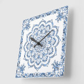 Horloge Carrée Mandala (Angle)