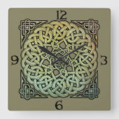 Horloge Carrée Mandala de nouage celtique (Recto)