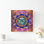 HORLOGE CARRÉE MANDALA DOUZE RELIGIONS (Maison)