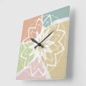 Horloge Carrée Mandala géométrique Abstraite (Angle)