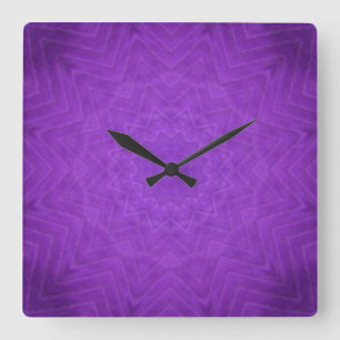Horloge Carrée Mandala Mystique Violet