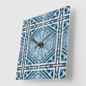 Horloge Carrée Mandala Tribal Nouveau Wall Clock (Angle)