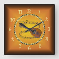 Mandolin 02 On Musical Scroll & Russet Orange ~