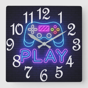 Horloge Carrée Manette de jeu