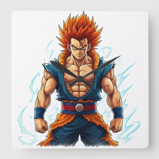 Horloge Carrée manga hero otaku web merch decal (Recto)