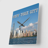 Horloge Carrée Manhattan Skyline (Angle)