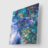 HORLOGE CARRÉE MANICURE DE TORTUE DE MER (Angle)