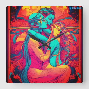 Horloge Carrée Manifestations sans âge pour chaque seconde