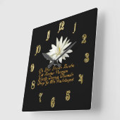 Horloge Carrée Mantra de Gayatri (Angle)