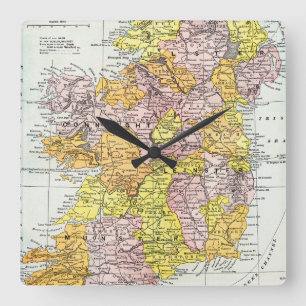 Horloge Carrée MAP : IRLANDE, c1890