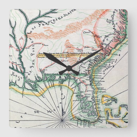 Horloge Carrée Map: North America, 1742 (Recto)