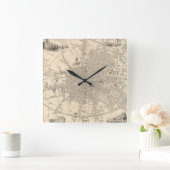 Horloge Carrée Map of Dublin, Irlande (Maison)