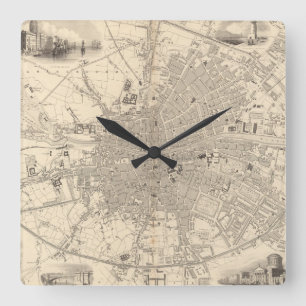 Horloge Carrée Map of Dublin, Irlande