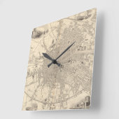Horloge Carrée Map of Dublin, Irlande (Angle)
