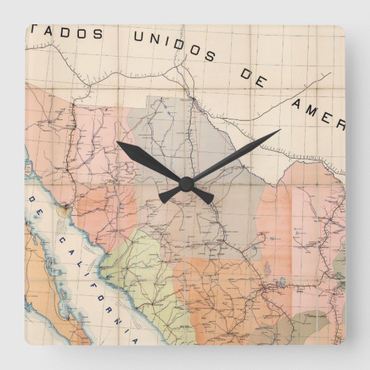 Horloge Carrée Map of Mexico (Recto)