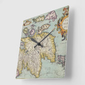 Horloge Carrée Map of Scotland | Écosse militaire (Angle)