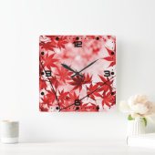 Horloge Carrée Maple Feuille Landscape Design-21355 (Maison)