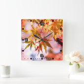 Horloge Carrée Maple Feuille Landscape Design-21355 (Maison)