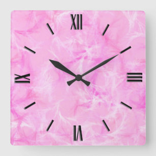 Horloge Carrée Marble swirl print - orchid pink