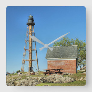 Horloge Carrée Marblehead Lighthouse, Massachusetts Wall Clock