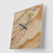 Horloge Carrée Marbre Arrière - plan Pierre Modèle Tan Naturel (Angle)