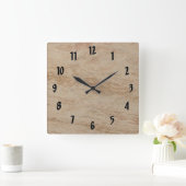 Horloge Carrée Marbre beige (Maison)