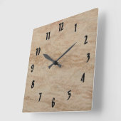 Horloge Carrée Marbre beige (Angle)
