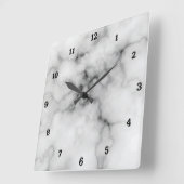 Horloge Carrée Marbre blanc et noir simulé (Angle)